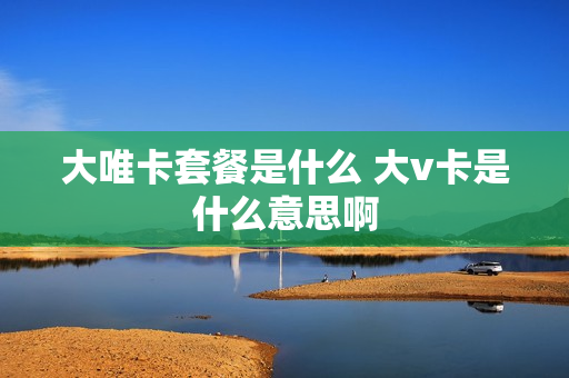 大唯卡套餐是什么 大v卡是什么意思啊
