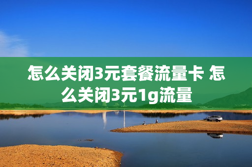 怎么关闭3元套餐流量卡 怎么关闭3元1g流量