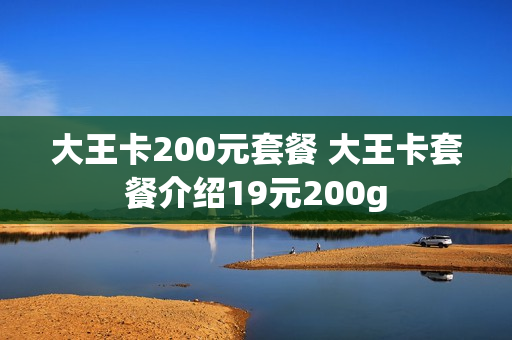 大王卡200元套餐 大王卡套餐介绍19元200g