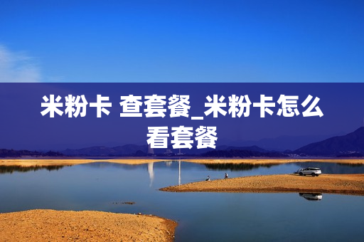 米粉卡 查套餐_米粉卡怎么看套餐