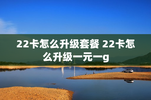 22卡怎么升级套餐 22卡怎么升级一元一g