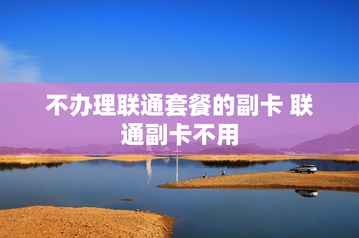 不办理联通套餐的副卡 联通副卡不用