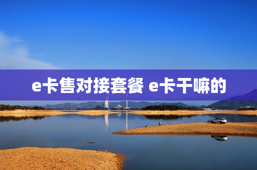e卡售对接套餐 e卡干嘛的