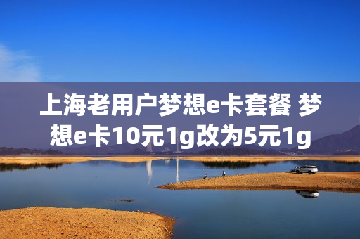 上海老用户梦想e卡套餐 梦想e卡10元1g改为5元1g