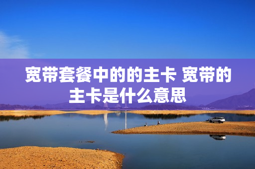 宽带套餐中的的主卡 宽带的主卡是什么意思