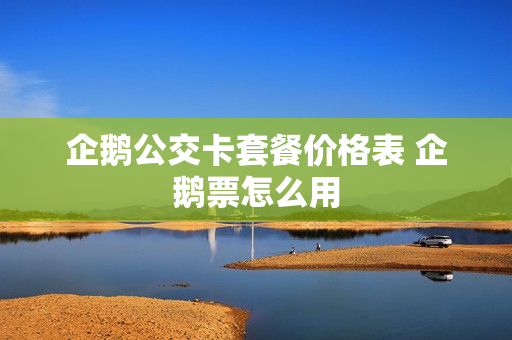 企鹅公交卡套餐价格表 企鹅票怎么用