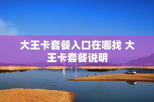 大王卡套餐入口在哪找 大王卡套餐说明