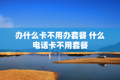 办什么卡不用办套餐 什么电话卡不用套餐