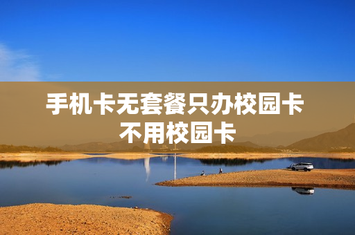 手机卡无套餐只办校园卡 不用校园卡
