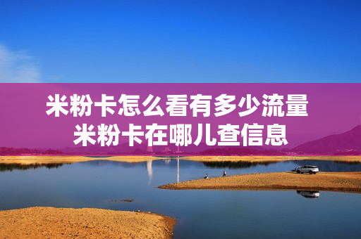 米粉卡怎么看有多少流量 米粉卡在哪儿查信息