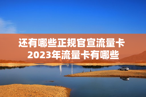 还有哪些正规官宣流量卡 2023年流量卡有哪些