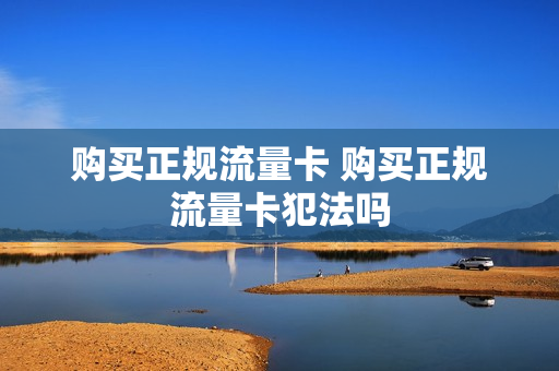 购买正规流量卡 购买正规流量卡犯法吗