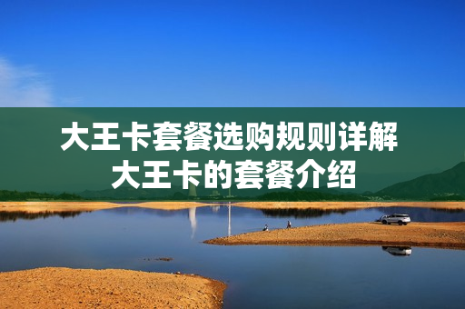 大王卡套餐选购规则详解 大王卡的套餐介绍