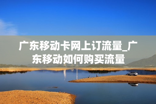 广东移动卡网上订流量_广东移动如何购买流量